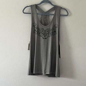 Daisy Fuentes Intimated NWT Sage Lace Racerback Tank Top Only sz XL